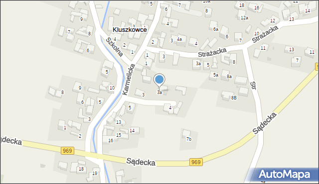 Kluszkowce, Karmelicka, 3a, mapa Kluszkowce