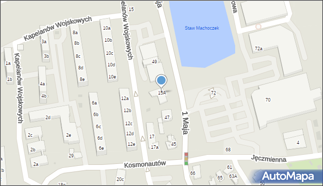 Knurów, Kapelanów Wojskowych, 15A, mapa Knurów