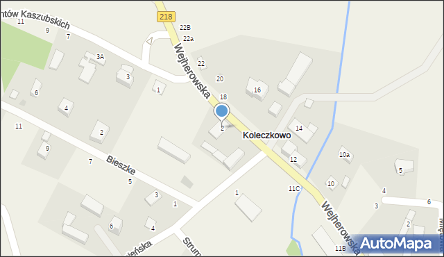 Koleczkowo, Kamieńska, 2, mapa Koleczkowo