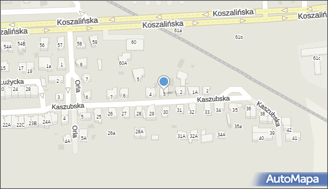 Kołobrzeg, Kaszubska, 3, mapa Kołobrzegu