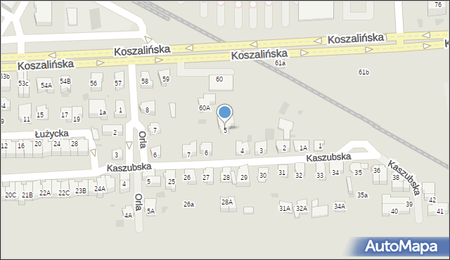 Kołobrzeg, Kaszubska, 5, mapa Kołobrzegu