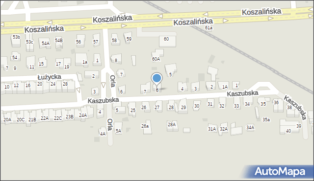 Kołobrzeg, Kaszubska, 6, mapa Kołobrzegu