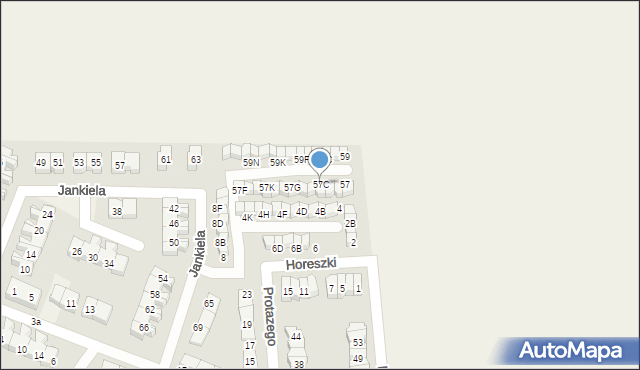 Komorniki, Kaczmarka Ignacego D., 57C, mapa Komorniki