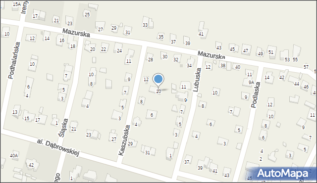 Komorów, Kaszubska, 10, mapa Komorów