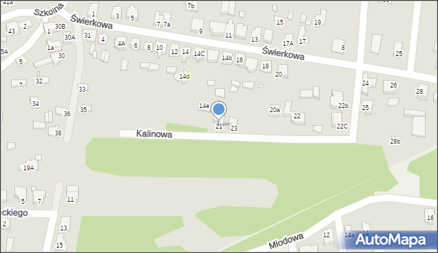 Konin, Kalinowa, 21, mapa Konina