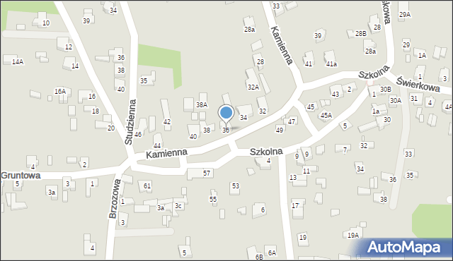 Konin, Kamienna, 36, mapa Konina