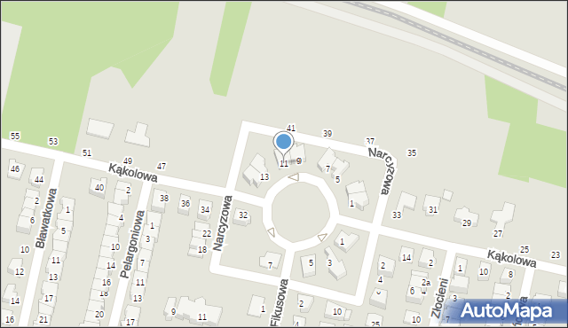 Konin, Kąkolowa, 11, mapa Konina