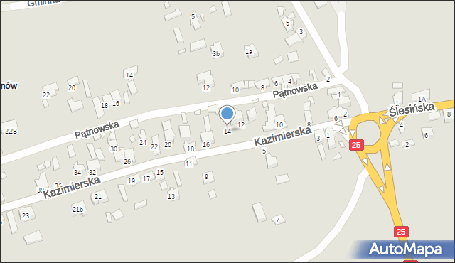 Konin, Kazimierska, 14, mapa Konina