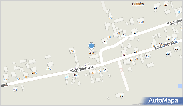 Konin, Kazimierska, 42a, mapa Konina