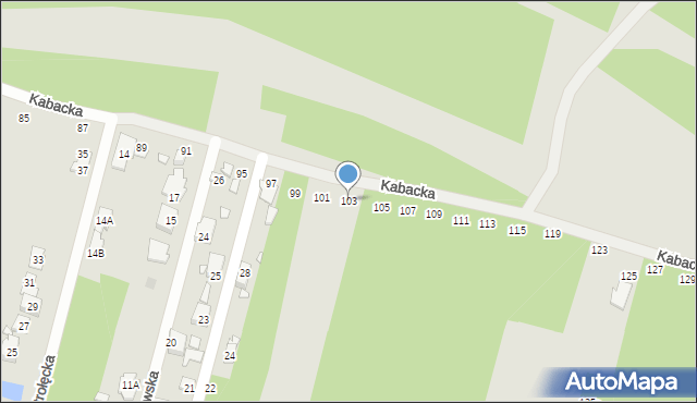 Konstancin-Jeziorna, Kabacka, 103, mapa Konstancin-Jeziorna