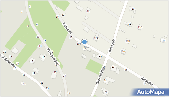 Konstancin-Jeziorna, Kabacka, 19, mapa Konstancin-Jeziorna