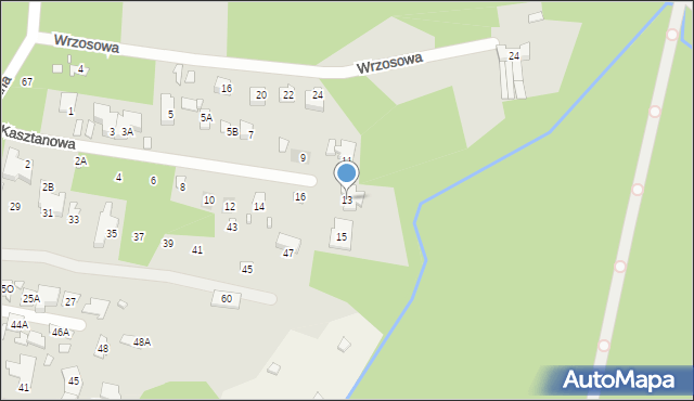 Konstancin-Jeziorna, Kasztanowa, 13, mapa Konstancin-Jeziorna