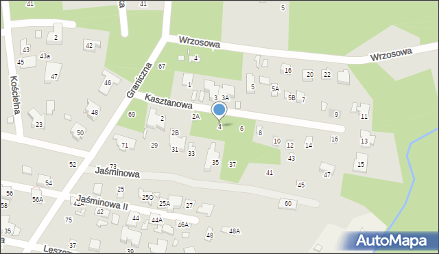 Konstancin-Jeziorna, Kasztanowa, 4, mapa Konstancin-Jeziorna