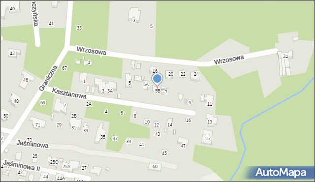 Konstancin-Jeziorna, Kasztanowa, 5B, mapa Konstancin-Jeziorna