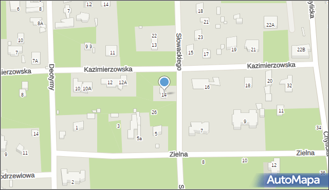 Konstancin-Jeziorna, Kazimierzowska, 14, mapa Konstancin-Jeziorna