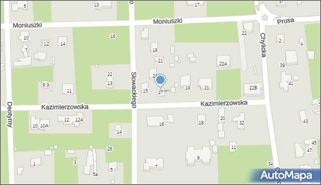 Konstancin-Jeziorna, Kazimierzowska, 17, mapa Konstancin-Jeziorna