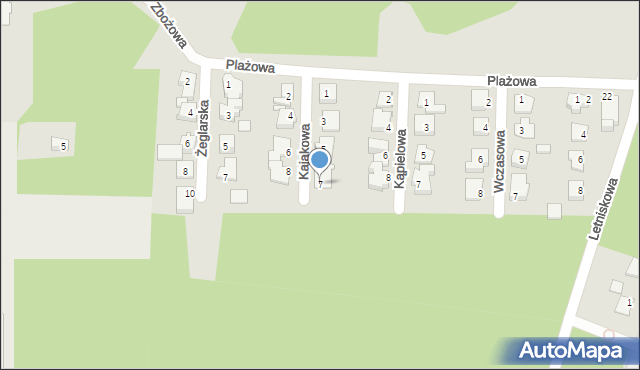 Koronowo, Kajakowa, 7, mapa Koronowo