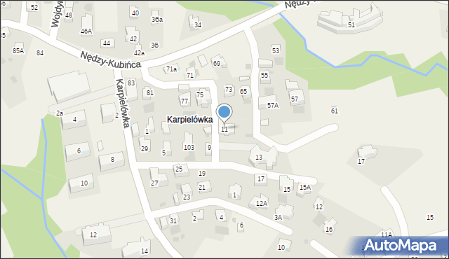 Kościelisko, Karpielówka, 11, mapa Kościelisko