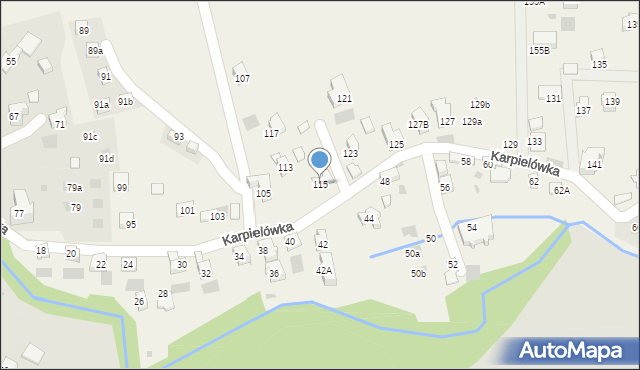 Kościelisko, Karpielówka, 115, mapa Kościelisko