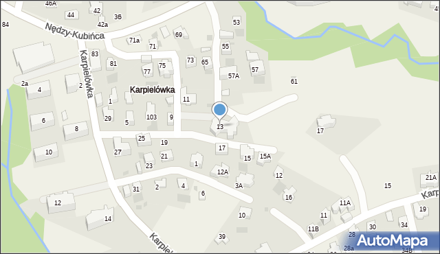 Kościelisko, Karpielówka, 13, mapa Kościelisko