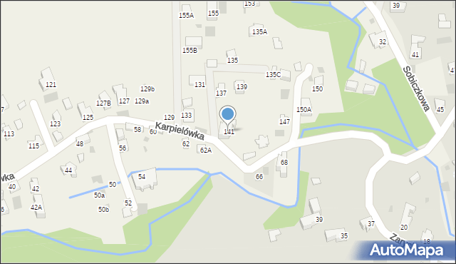 Kościelisko, Karpielówka, 141, mapa Kościelisko