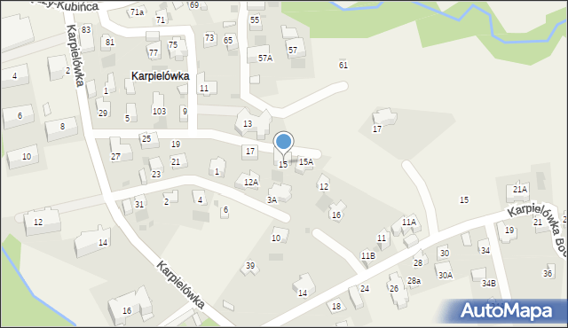Kościelisko, Karpielówka, 15, mapa Kościelisko