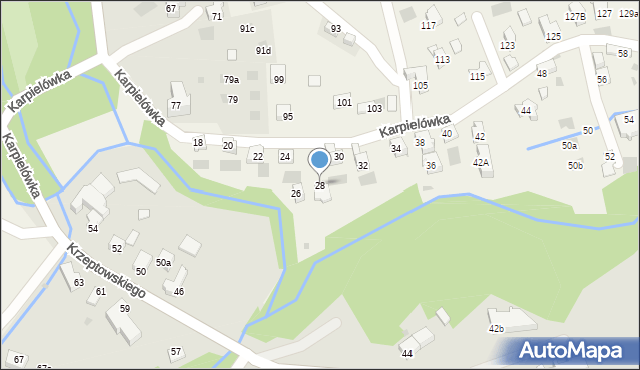 Kościelisko, Karpielówka, 28, mapa Kościelisko