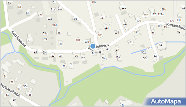 Kościelisko, Karpielówka, 34, mapa Kościelisko