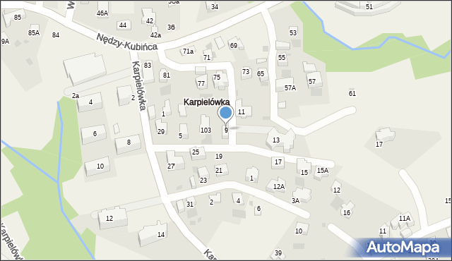 Kościelisko, Karpielówka, 9, mapa Kościelisko