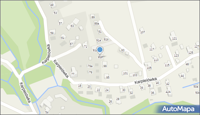 Kościelisko, Karpielówka, 91d, mapa Kościelisko