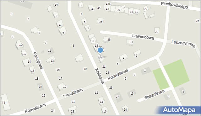 Kościerzyna, Kalinowa, 17, mapa Kościerzyna