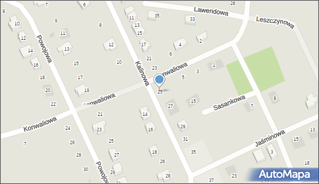 Kościerzyna, Kalinowa, 25, mapa Kościerzyna