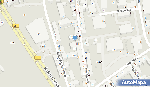 Koszalin, Kaszubska, 10d, mapa Koszalina