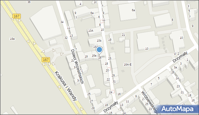 Koszalin, Kaszubska, 16, mapa Koszalina