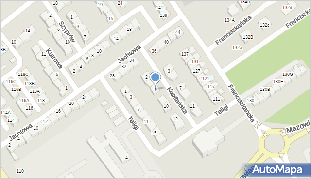 Koszalin, Kapitańska, 6, mapa Koszalina