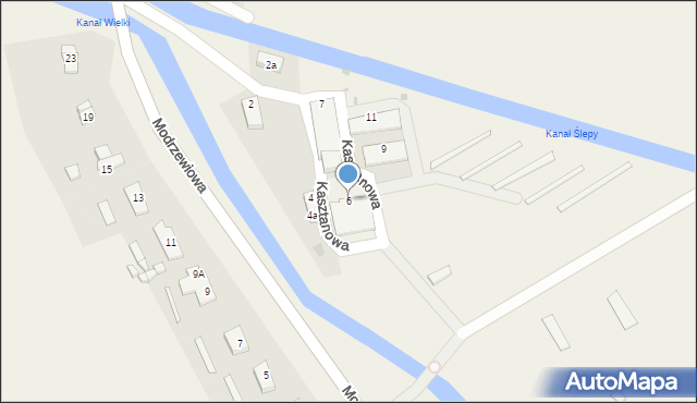 Koszwały, Kasztanowa, 6, mapa Koszwały