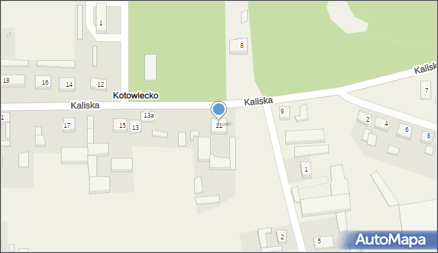 Kotowiecko, Kaliska, 11, mapa Kotowiecko