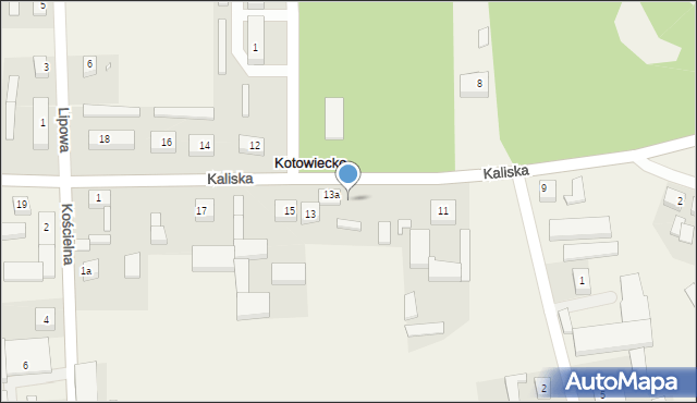 Kotowiecko, Kaliska, 13a, mapa Kotowiecko