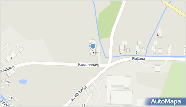 Kowary, Kasztanowa, 5, mapa Kowary