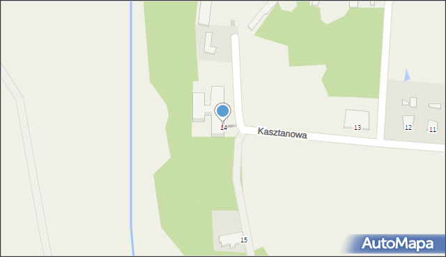 Kozłów Biskupi, Kasztanowa, 14, mapa Kozłów Biskupi