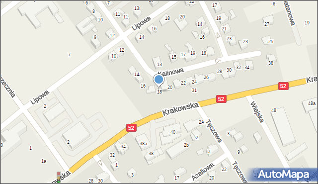 Kozy, Kalinowa, 18, mapa Kozy