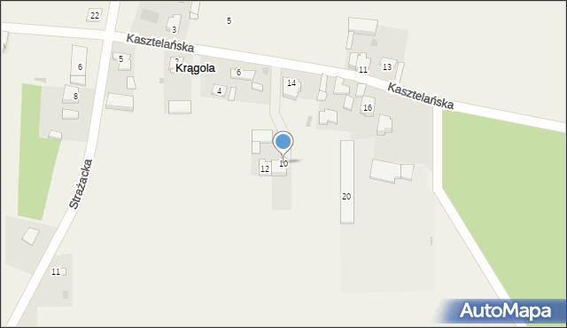 Krągola, Kasztelańska, 10, mapa Krągola