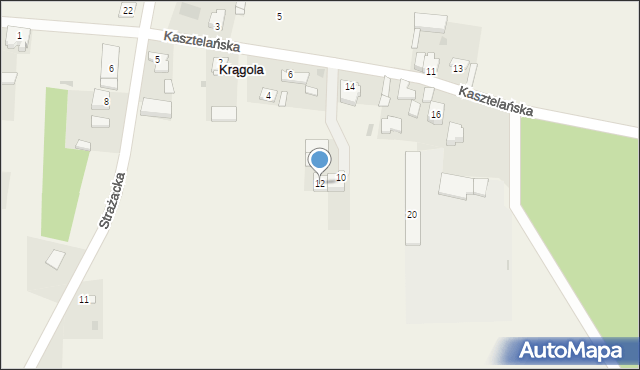 Krągola, Kasztelańska, 12, mapa Krągola