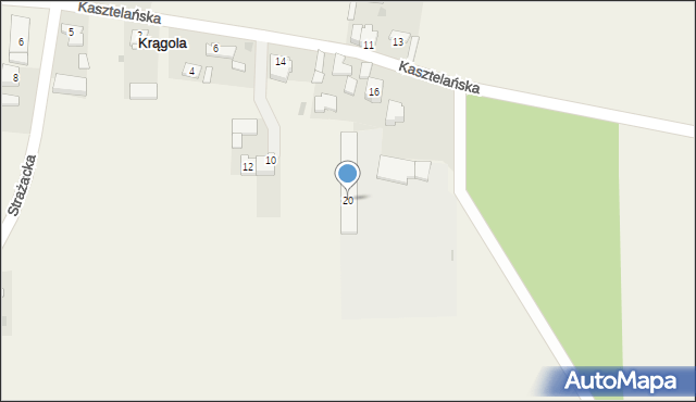 Krągola, Kasztelańska, 20, mapa Krągola