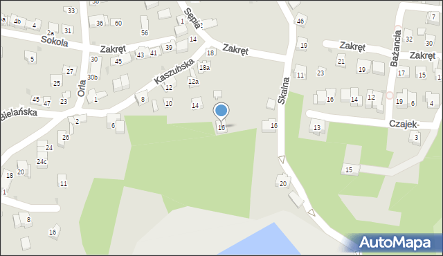 Kraków, Kaszubska, 16, mapa Krakowa