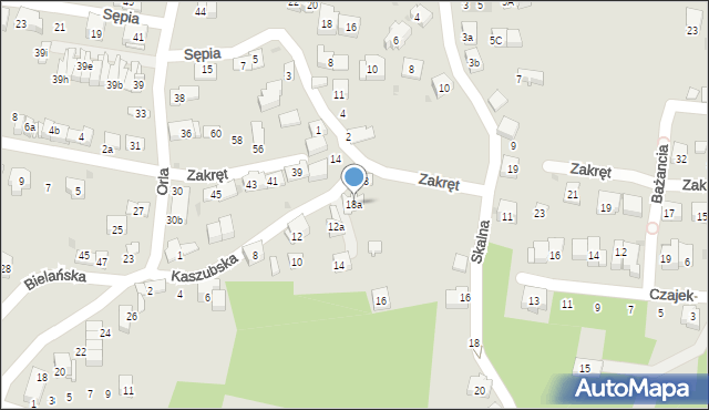 Kraków, Kaszubska, 18a, mapa Krakowa