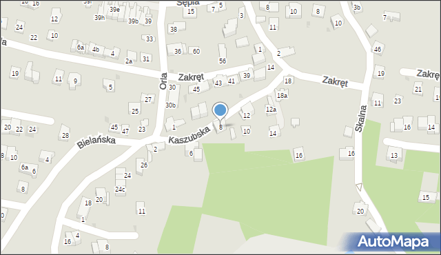 Kraków, Kaszubska, 8, mapa Krakowa