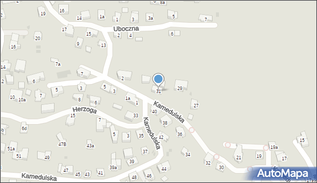 Kraków, Kamedulska, 31, mapa Krakowa