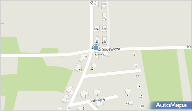 Kraków, Karcza Jana, gen., 24, mapa Krakowa