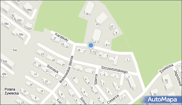 Kraków, Karabuły Wojciecha, ks., 13b, mapa Krakowa